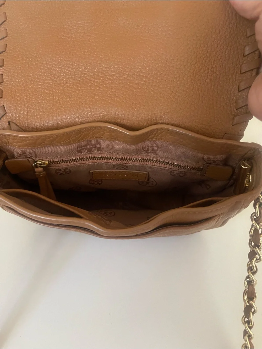 Tory Burch Saddle Brown Leather Crossbody
